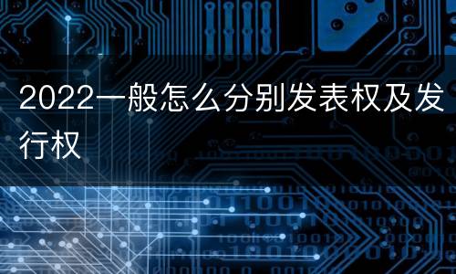2022一般怎么分别发表权及发行权