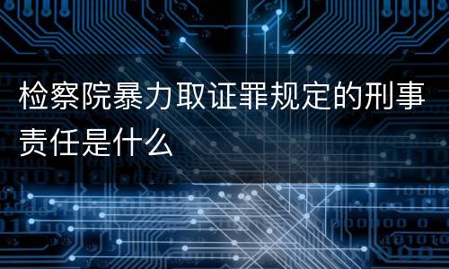 检察院暴力取证罪规定的刑事责任是什么