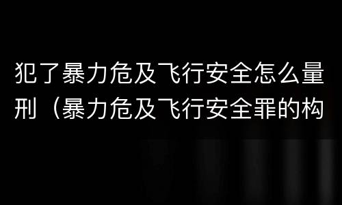 犯了暴力危及飞行安全怎么量刑（暴力危及飞行安全罪的构成要件）