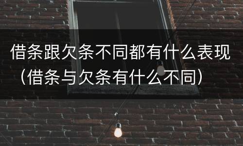 借条跟欠条不同都有什么表现（借条与欠条有什么不同）