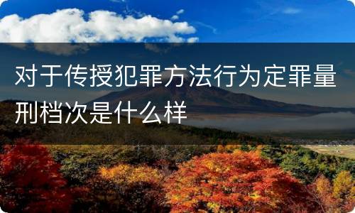 对于传授犯罪方法行为定罪量刑档次是什么样