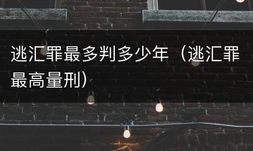 逃汇罪最多判多少年（逃汇罪最高量刑）