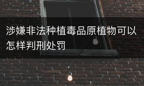 涉嫌非法种植毒品原植物可以怎样判刑处罚