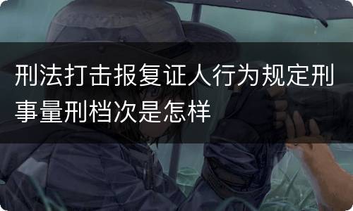 刑法打击报复证人行为规定刑事量刑档次是怎样