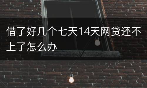 借了好几个七天14天网贷还不上了怎么办