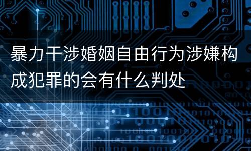 暴力干涉婚姻自由行为涉嫌构成犯罪的会有什么判处