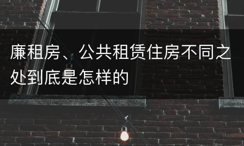 廉租房、公共租赁住房不同之处到底是怎样的