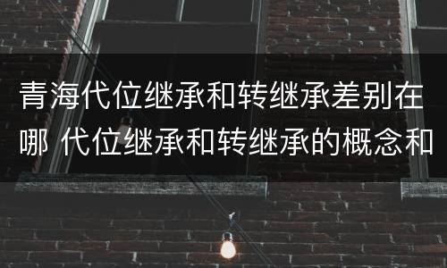 青海代位继承和转继承差别在哪 代位继承和转继承的概念和适用范围