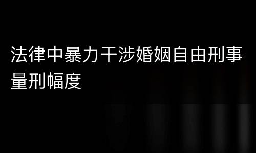 法律中暴力干涉婚姻自由刑事量刑幅度