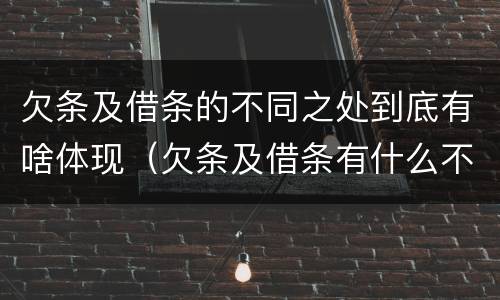欠条及借条的不同之处到底有啥体现（欠条及借条有什么不同）