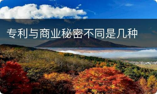 专利与商业秘密不同是几种