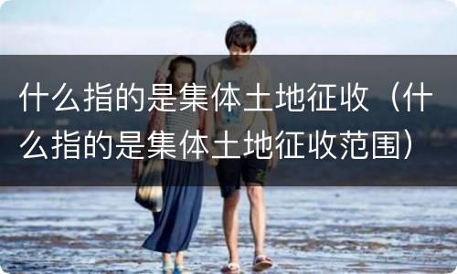 什么指的是集体土地征收（什么指的是集体土地征收范围）