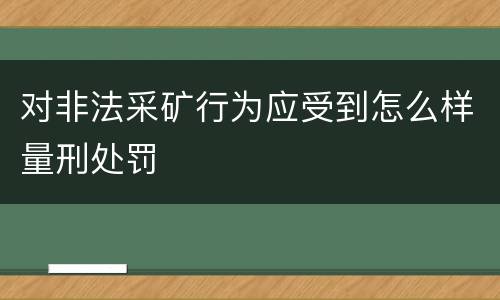 对非法采矿行为应受到怎么样量刑处罚