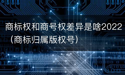 商标权和商号权差异是啥2022（商标归属版权号）