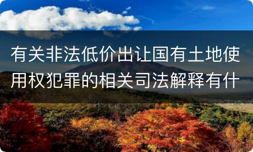 有关非法低价出让国有土地使用权犯罪的相关司法解释有什么主要规定