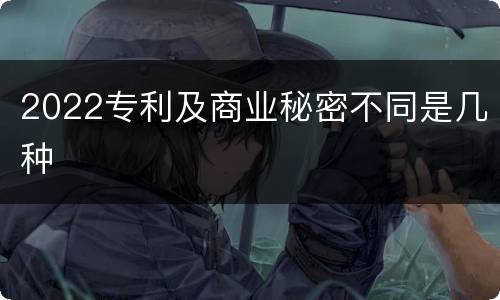 2022专利及商业秘密不同是几种