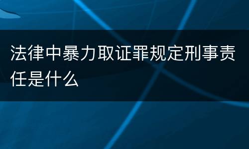 法律中暴力取证罪规定刑事责任是什么