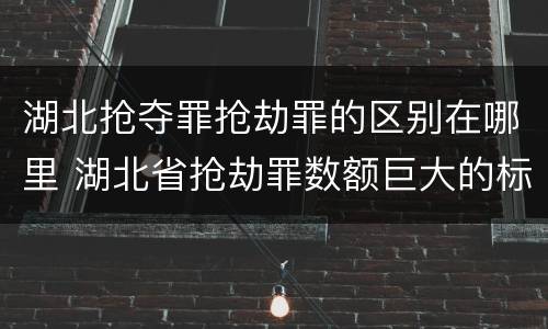 湖北抢夺罪抢劫罪的区别在哪里 湖北省抢劫罪数额巨大的标准