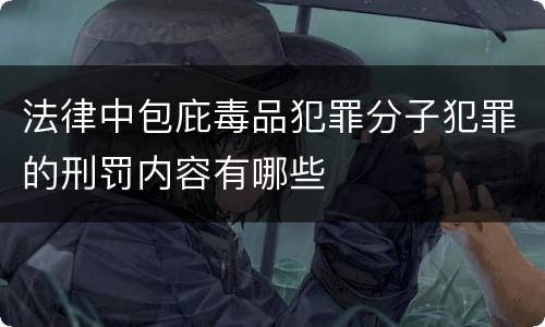 法律中包庇毒品犯罪分子犯罪的刑罚内容有哪些