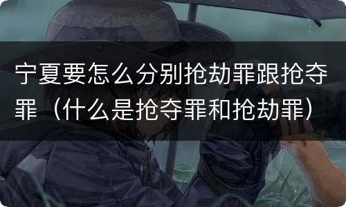 宁夏要怎么分别抢劫罪跟抢夺罪（什么是抢夺罪和抢劫罪）