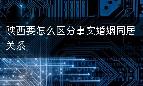 陕西要怎么区分事实婚姻同居关系