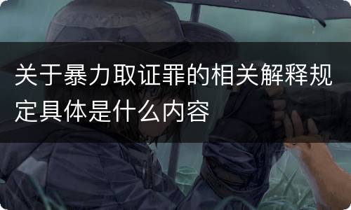 关于暴力取证罪的相关解释规定具体是什么内容