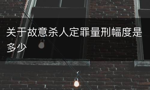 关于故意杀人定罪量刑幅度是多少