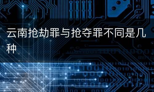 云南抢劫罪与抢夺罪不同是几种