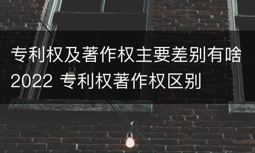 专利权及著作权主要差别有啥2022 专利权著作权区别