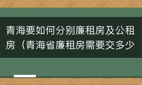 青海要如何分别廉租房及公租房（青海省廉租房需要交多少钱）