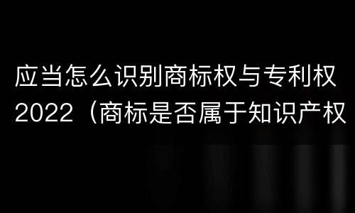 应当怎么识别商标权与专利权2022（商标是否属于知识产权）