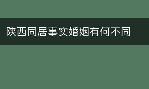 陕西同居事实婚姻有何不同