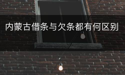 内蒙古借条与欠条都有何区别