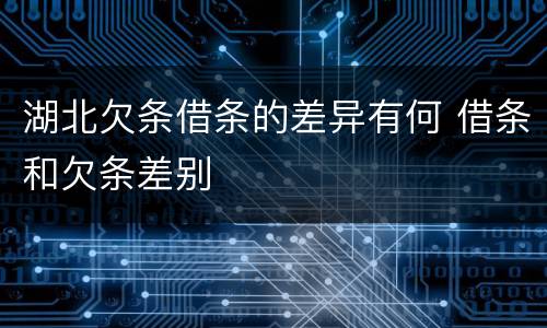 湖北欠条借条的差异有何 借条和欠条差别