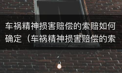 车祸精神损害赔偿的索赔如何确定（车祸精神损害赔偿的索赔如何确定责任）