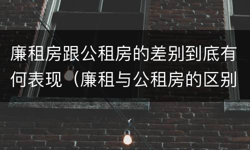 廉租房跟公租房的差别到底有何表现（廉租与公租房的区别）