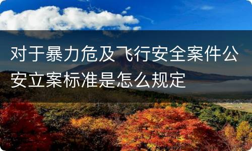 对于暴力危及飞行安全案件公安立案标准是怎么规定