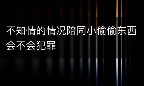 不知情的情况陪同小偷偷东西会不会犯罪