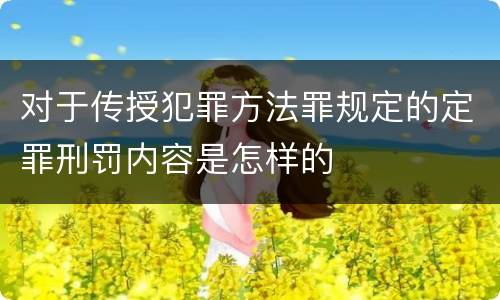 对于传授犯罪方法罪规定的定罪刑罚内容是怎样的
