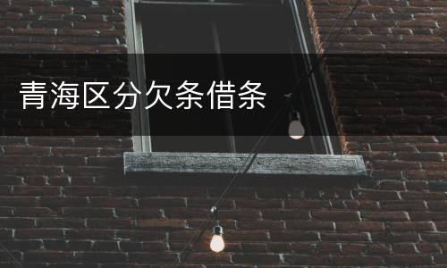 青海区分欠条借条