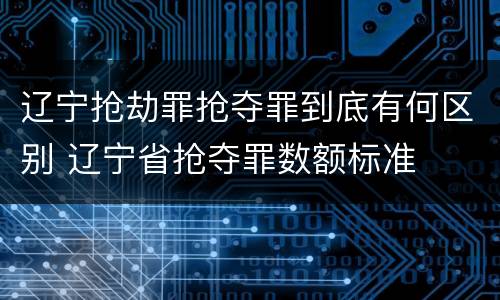辽宁抢劫罪抢夺罪到底有何区别 辽宁省抢夺罪数额标准