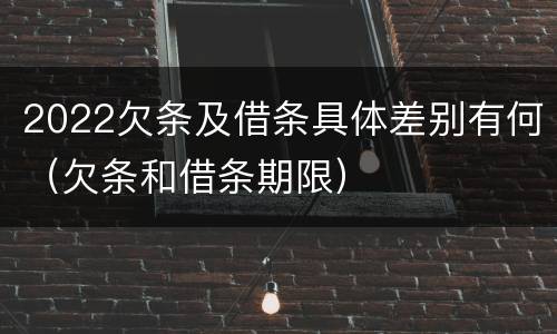 2022欠条及借条具体差别有何（欠条和借条期限）