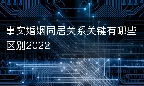 事实婚姻同居关系关键有哪些区别2022