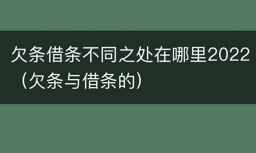 欠条借条不同之处在哪里2022（欠条与借条的）