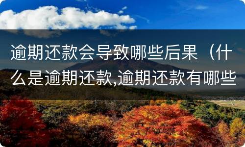 逾期还款会导致哪些后果（什么是逾期还款,逾期还款有哪些危害）