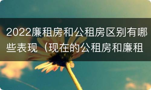 2022廉租房和公租房区别有哪些表现（现在的公租房和廉租房有什么区别）