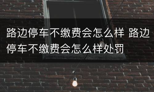 路边停车不缴费会怎么样 路边停车不缴费会怎么样处罚