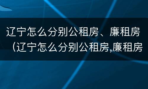 辽宁怎么分别公租房、廉租房（辽宁怎么分别公租房,廉租房和商品房）