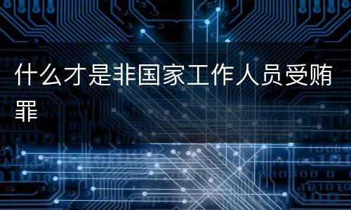 什么才是非国家工作人员受贿罪
