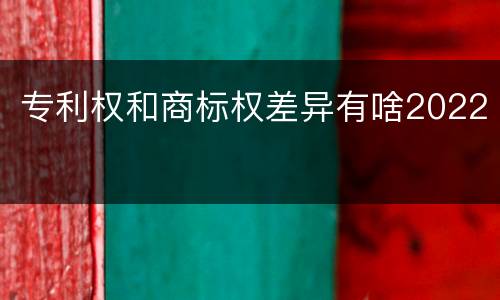 专利权和商标权差异有啥2022